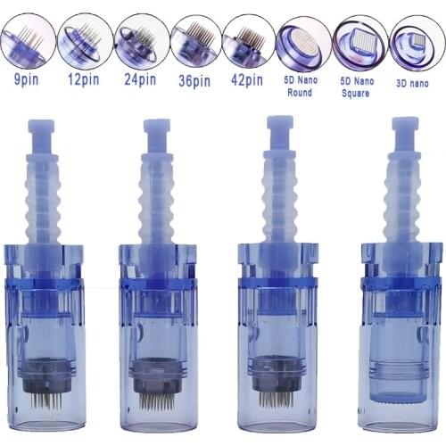 10/20/50Pcs Derma Pen Needle Cartridge Microneedling Machine Bayonet Dr Pen A6 A1 M5 M7 N2 E30 Replace Stamp 9 12 36 42 Pin Nano