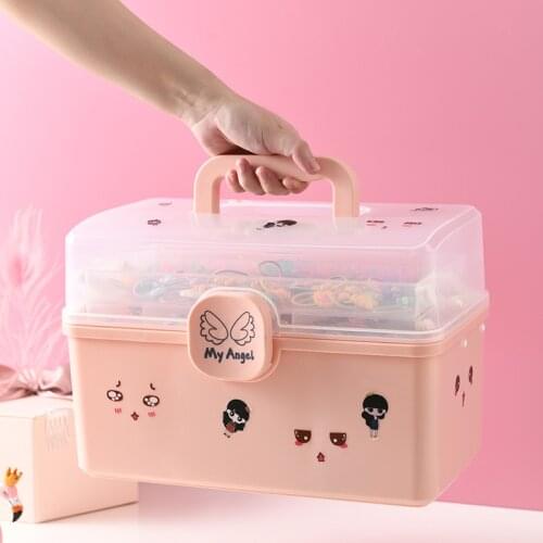 Childrens Hair Accessories Storage Box Girl Baby Rubber Band Headdress Desktop Finishing Dressing Artifact Cute Jewelry Case