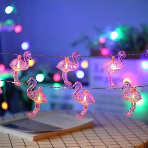 Christmas Decor 2M 20 LED Flamingo String Ligh Party Hawaiian Party Hristmas Tree New Years Wedding Party DIY Decoration Lights