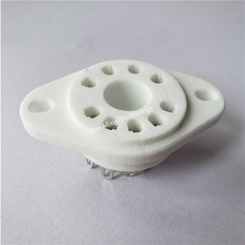 Ceramic tube socket 9 pin tube socket GZC9-P GZC9-P-G silver foot for RS1003 F3A F2A RF tube amplfier