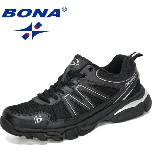 BONA 2020 New Designers Light Running Shoes Men Sport Shoes Breathable Sneakers Man Height Increase Walking Footwear Comfortable