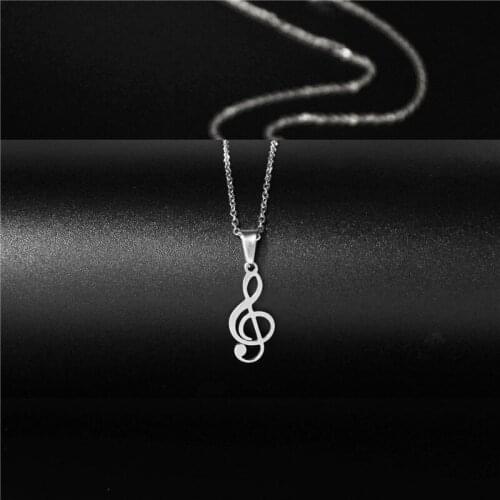 Stainless Steel Minimalist Jewelry Fashion Music Symbol Necklace Creative Music Note Pendant Necklace Choker