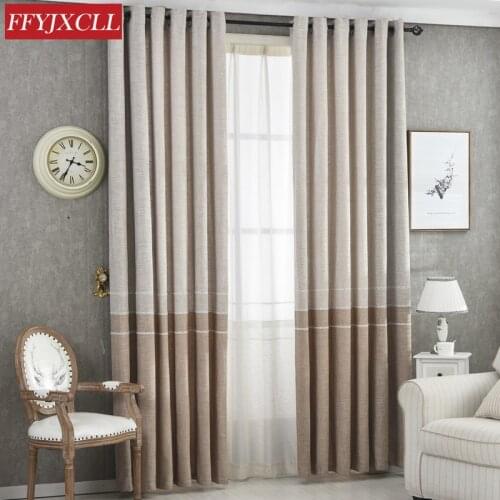 Simple Modern Cotton and Linen Curtains Dining Room Bedroom Decorative Curtains Nordic Style Blackout Curtains