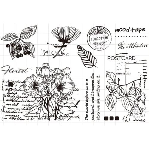 CLEAR STAMPS Plant card 2 DIY Scrapbook Card album paper craft silicon rubber roller transparent stamps