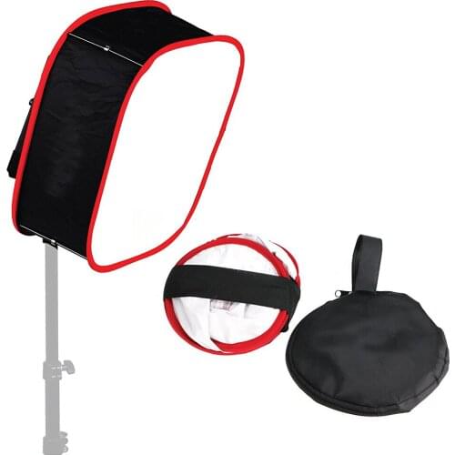 41x41cm Collapsible Softbox Diffuser with Red Rim for Square LED Light Yongnuo YN600 YN900 for for Photo Studio Portrait Video