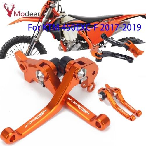 CNC Aluminum Motorcycle DirtBike Motocross Pivot Brake Clutch Levers For 450EXC-F 450 EXC-F 2017 2018 2019 2020 2021