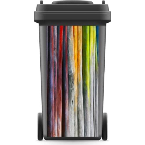 DIY Creative Colorful Wood Rubbish Bin Sticker Wallpaper mural Wall Print Decal Removable Photo self adhesive Gift