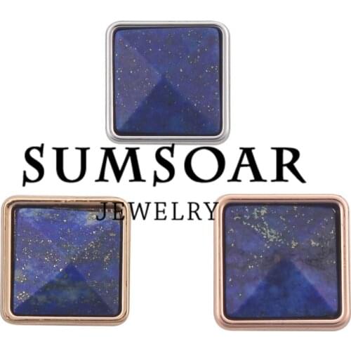 Somsoar Jewelry PYRAMID WISHING STONE - LAPIS - WISDOM Keys for Leather wrappable Bracelet Pendant Necklace 10pcs