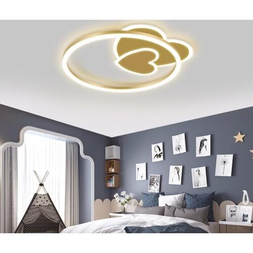 Round New Gold Ceiling Lights For Bedroom Kitchen VIlla Coffee Bar Auditorium Living Room Indoor LED Lamps With Remote Control