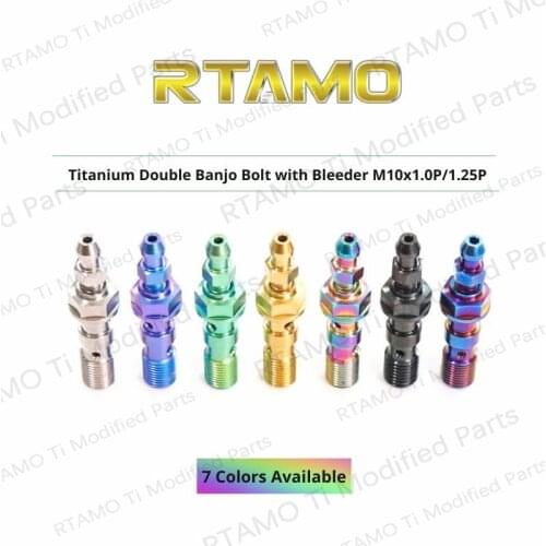 RTAMO Titanium Double Banjo Bolt with Bleeder M10x1.0P/1.25P