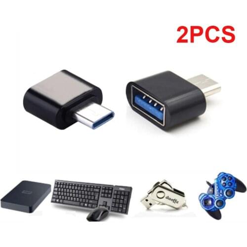 2PCS Universal Usb To Type C Adapter For Android Mobile Mini Type-C Jack Splitter smartphone USB C Connectors OTG Converter