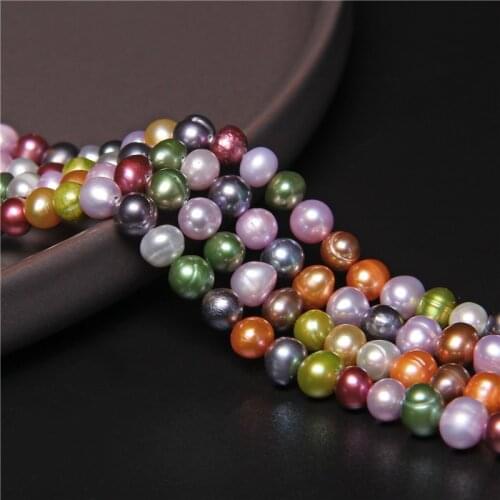 A Grade Natural Cultured Rainbow Freshwater Pearl Beads Mixed Color 6-7mm Perles For Jewelry Making Loose Spacer Beads 14"Strand