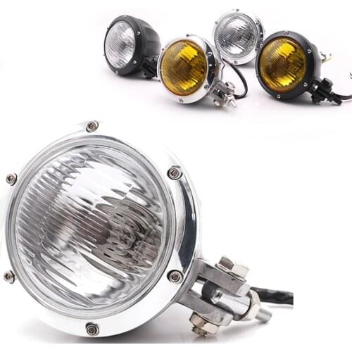 Vintage Motorcycle Headlight Emark E4 Retro Head Light Bottom Mount for Harley Cafe Racer Chopper Bobber Sportster