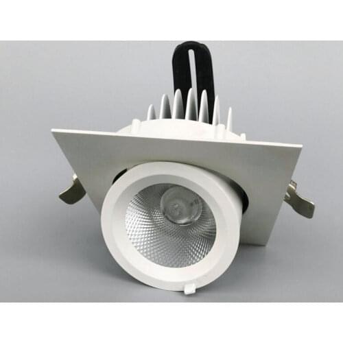 Rotate 360 degrees dimmable COB LED Ceiling light round high 10W 20W 30W COB grille brushed White round LED Ceiling downligh