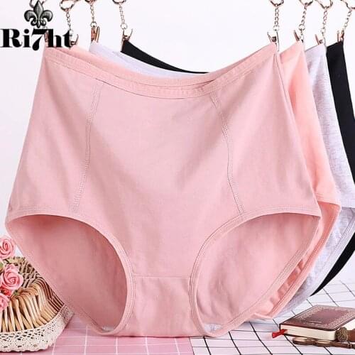 XL-6XL Plus Size Panties For Women Lingerie High Waist Womens Underwear Cotton Briefs Underpants Solid Female Intimates