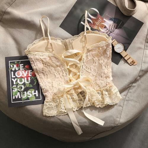 Women Corset Tops Lace Camisole Womens Waist Tube Top Tank Camis Crop Top For Women