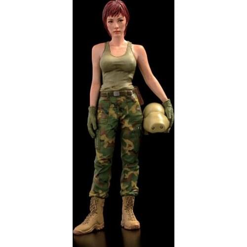 1/20 85mm resin soldiers gun with the summer renovation beautiful girl GK doll white mold mold cartoon statue Retro decoration