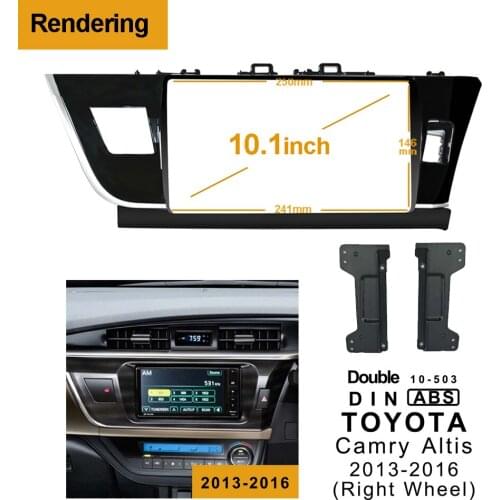 1/2Din Car DVD Frame Audio Fitting Adaptor Dash Trim Kits Facia Panel 10.1" For Toyota Corolla Altis RW 2014-2016 Radio Player