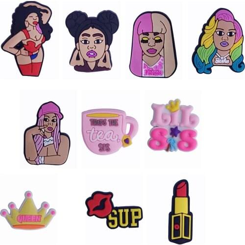 1PCS PVC Cartoon Fridge Magnetic Sticker Girl Curly Colorful Hair Hat Thats The Tea Sis Refrigerator Magnets DIY Souvenir Gift