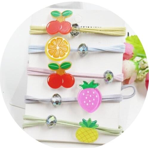 1PCS Lovely Ball Fruit Candy Color Elastic Hair Bands For Women Creative Headband Scrunchy Kid Turban Hair Accessories For Girl