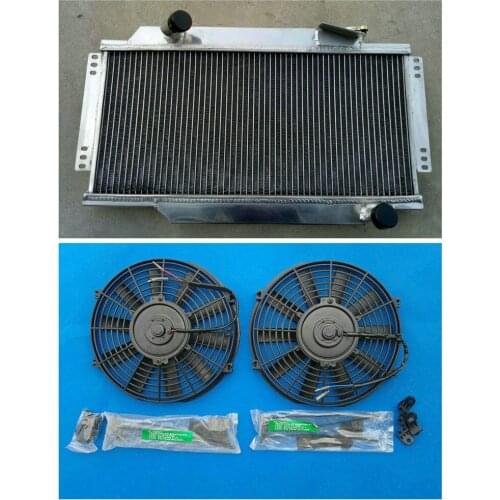 Aluminum Radiator+2*Fan 2 ROWS For Triumph Spitfire MARK III/IV/1500 1964-1978 1965 1966 1967 1968 1969 70 71 72 73 74 75 76 77