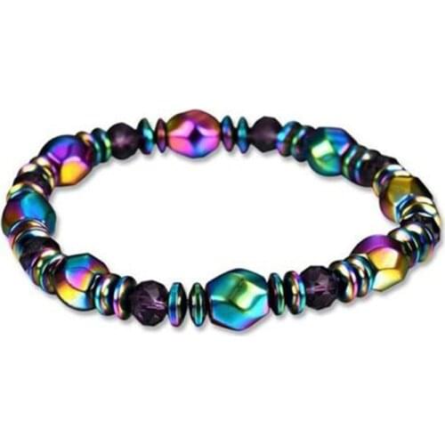 2020 New Colorful Magnetic Lose Weight Bracelet Hematite Bangles Healing Beads Stretch Bracelets for Women Men