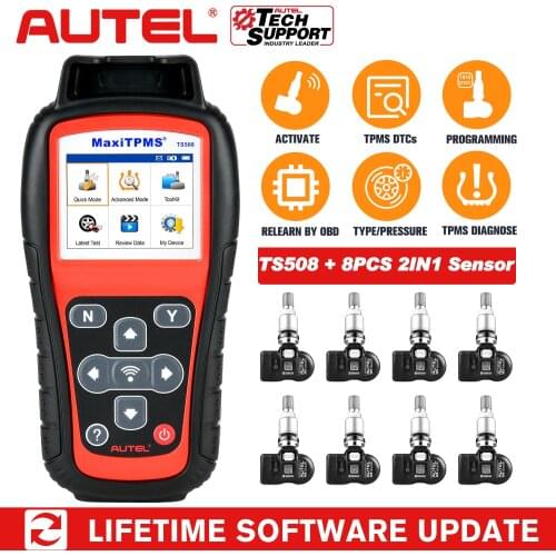 2021Autel MaxiTPMS TS508 With 2in1 Sensor TPMS Relearn Tool Activate/Relearn All Sensors, TPMS Reset, Read/Clear TPMS DTCs