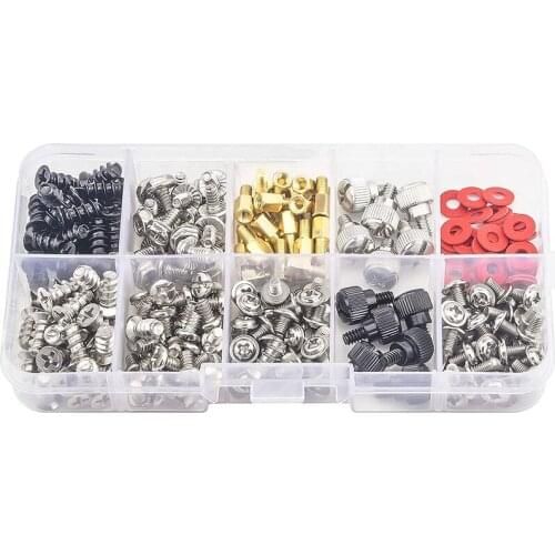 300PCS Personal Computer Screw Standoffs Set Kit for Hard Drive Computer Case Motherboard Fan Power ie