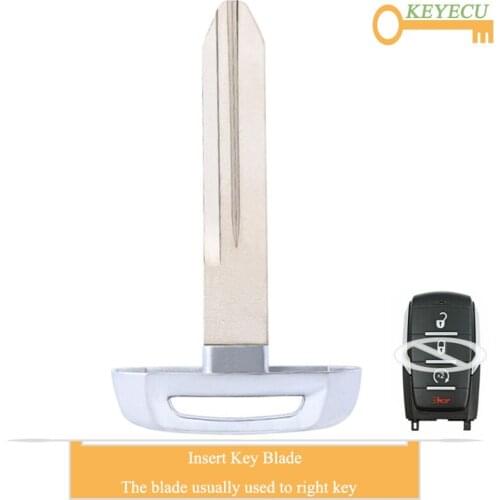 KEYECU Smart Proximity Keyless Car Key Uncut Insert Emergency Blade for Dodge Ram 1500 2019, Replacement Fob Blank Insert Blade