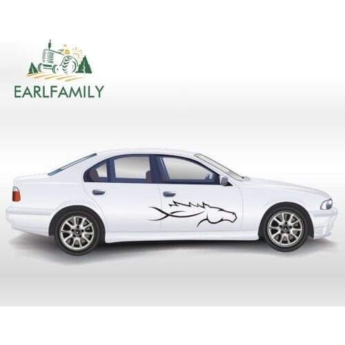 EARLFAMILY Super Likable Dynamic Flying Horse Walk Carve Totem Car Sticker for Truck SUV Car Side Home Decor Vinyl Decal