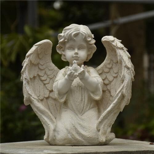 American Country Retro Resin Angel Accessories Balcony Outdoor Garden Figurines Crafts Courtyard Villa Park Sculpture Decoration