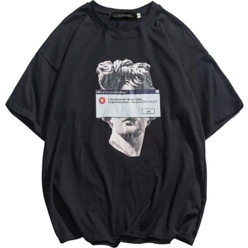 Funny Michelangelo Statue David Print Tshirts Harajuku Casual Streetwear Tops Tees Hip Hop Summer Short Sleeve T Shirts