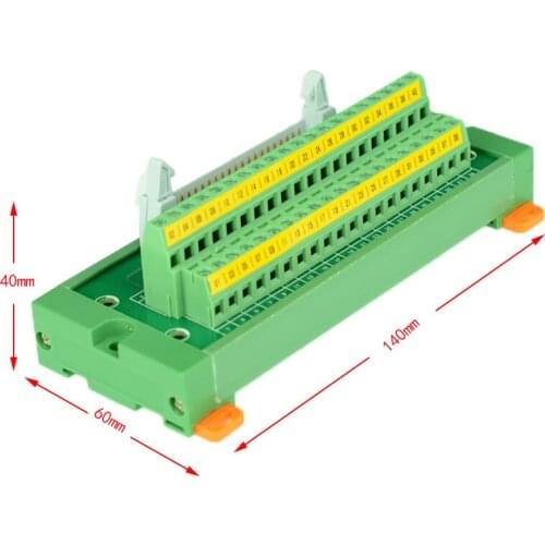 IDC40 male to terminal block breakout board idc 40 connector PLC relay adapter DIN Rail Mounting IDC40 Mini Breakout baord
