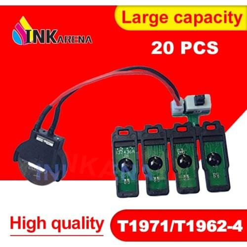 INKARENA 20pcs T1971 T1962-T1964 CISS combo Chip compatible For Epson XP201 XP211 XP204 XP401 XP411 XP214 XP101 WF-2532