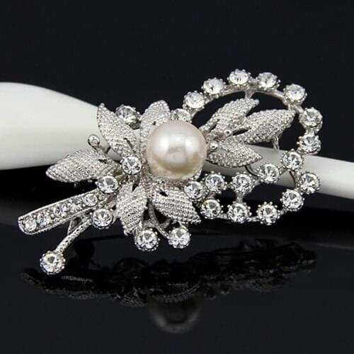 Exquisite High Quality Imitation Pearl Flower Brooch Pins Wedding Bouquet Jewelry Accessories