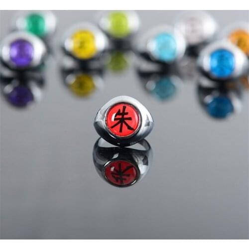 Anime Red Cloud Japan Ninja Zhu Cosplay Rings Men Accessories Prop Gift Women Children Toy Cosplay Ring