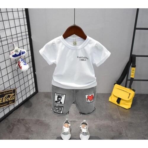 Summer Cartoon Boys Clothes Set Baby Boy Clothing Set Cotton Short Sleeve Sports T Shirts 2pcs Suits Toddler Shorts 2-6Years