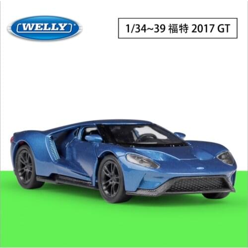 Welly1: 36 Ford GT sports car simulation alloy car model return force car toy childrens birthday new year Christmas gift