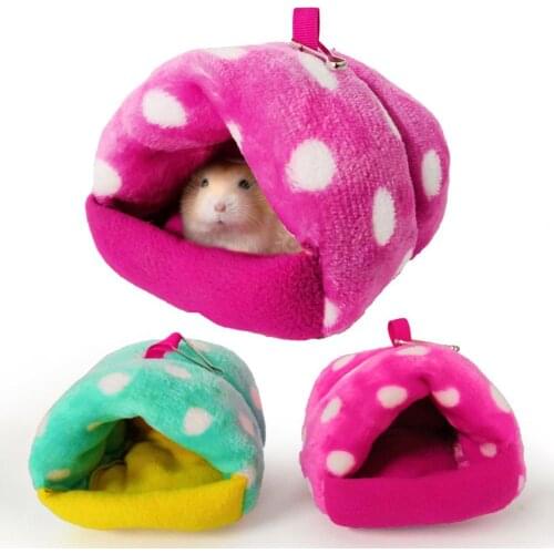 Soft Washable Bird Nest Warm Sleeping Bag Dot Print Cotton Hamster Parrot Mouse House Multi Color Land-type Bread-shaped Mat