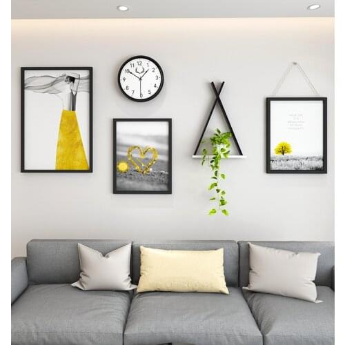 Home Art Decor Photo Picture Frame Set Beauty Women Photo Wall Shelf Clock Combination Hanging Painting Wooden Picture Frames