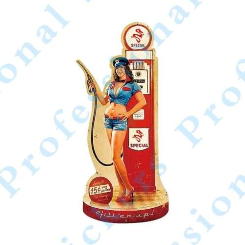 Funny 13cm x 6.3cm Car Sticker FOR Old Oil Pin Up Girl Decal Car Styling Accessories