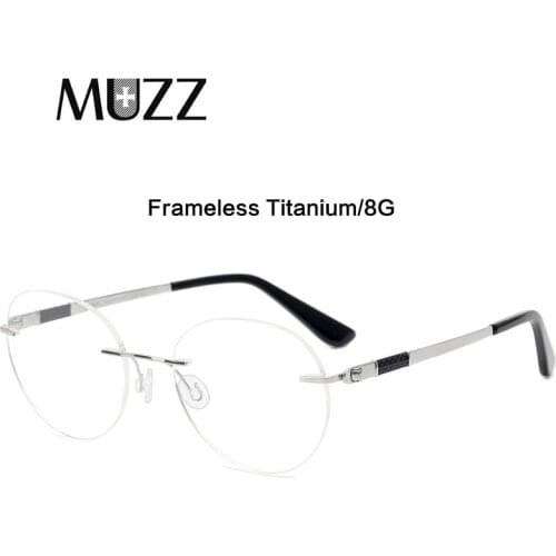 Ultralight Titanium Round Frameless Glasses Frame Men Rimless Optical Prescription Eyeglasses Acetate Legs Women Resin Eyewear