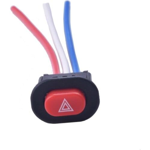 Motorcycle Switch Hazard Light Switch Button Double Flash Warning Emergency Lamp Signal Flasher with 3 Wires for HONDA for BMW