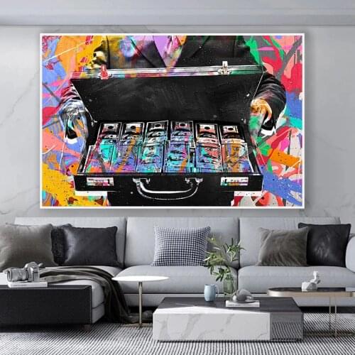 Dollar Money Poster Inspirational Canvas Art Canvas Paintings Wall Art Pictures for Living Room Home Decor (No Frame)