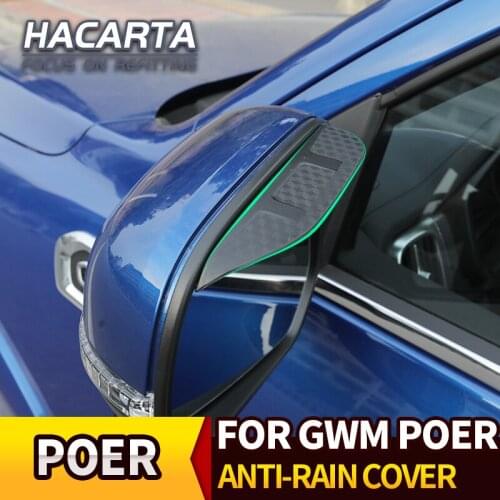 Fit For Great Wall GWM POER 2021 2022 ABS Car Rearview Mirror Eyebrow Rain Gear Shield Anti-rain Cover Sticker Auto Accessories