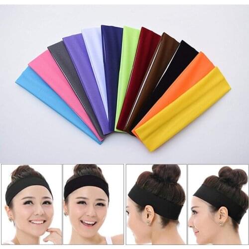 2020 solid Cotton Headband Sports Softball Sweatband Hair Band