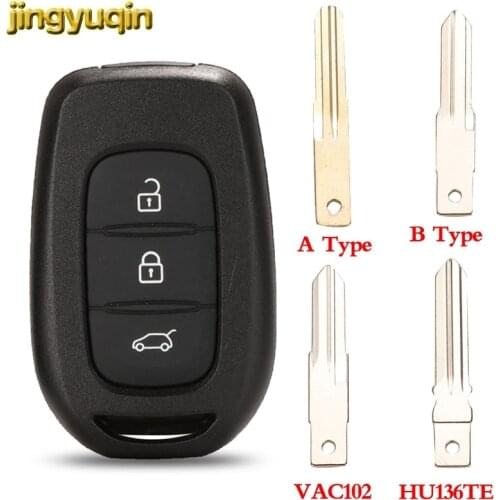 Jingyuqin Remote Car Key Shell for Renault Dacia Duster 2013 2014 2015 2016 -2018 HU136te VAC102 Key Fob Replacement 3 Buttons