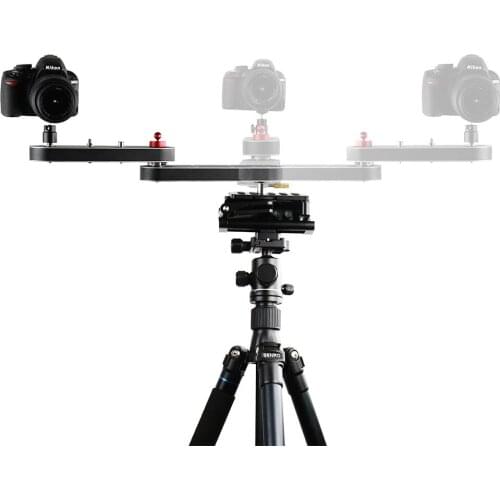 Camera Slider Rail Track Dolly with Panning and Linear Motion Extends Up to 4x Distance for DSLR Cameras Smartphones