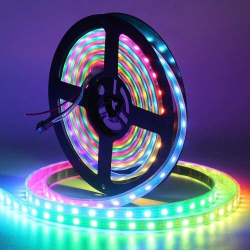 WS2812B DC 5V LED Strip RGB 50CM 1M 2M 3M 4M 5M 30/60/144 LEDs Smart Addressable Pixel Black White PCB WS2812 IC 17Key