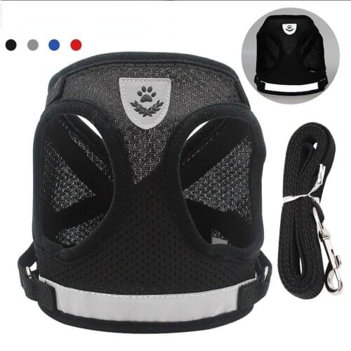 New Pet Reflective Chest Strap Polyester Mesh Breathable Vest-style Dog Leash Small and Medium Cats and Dogs Clothing Supplies